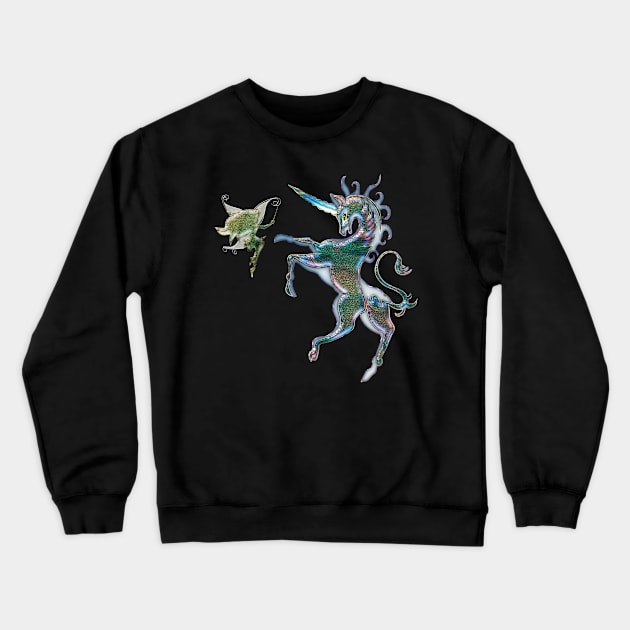 Wonderful unicorn with fairy Crewneck Sweatshirt by Nicky2342